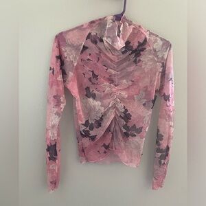 Mariia Skye printed floral mesh shirt size S